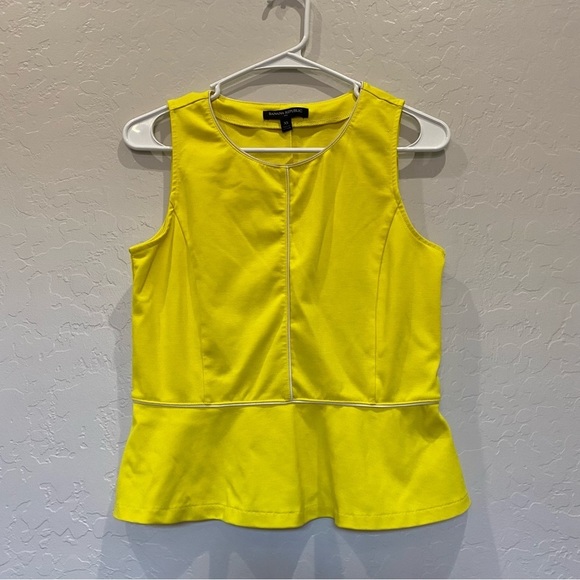 𝅺Banana Republic Factory Yellow Peplum Tank Top Size XS - Picture 3 of 6